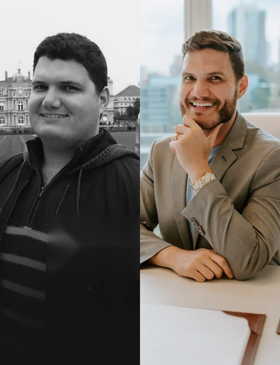 Dr. Felipe Porto antes e depois da própria transformação